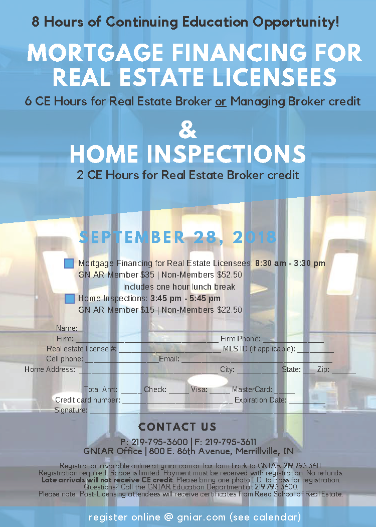 MortgageFinancingforRealEstateLicensees HomeInspections Flyer2018